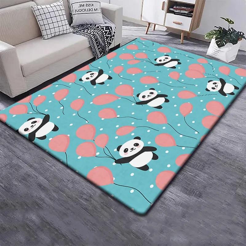 Cute Panda Carpet for Bedroom Bathroom Living Room Decor Baby's Crawling Mat Soft Cartoon Animal Area Rug Non-slip Play Mats