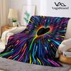 rainbow heart burst Flannel Blanket Warm Soft Halloween Christmas Decorative Couch Warm Cozy All-Season Gift