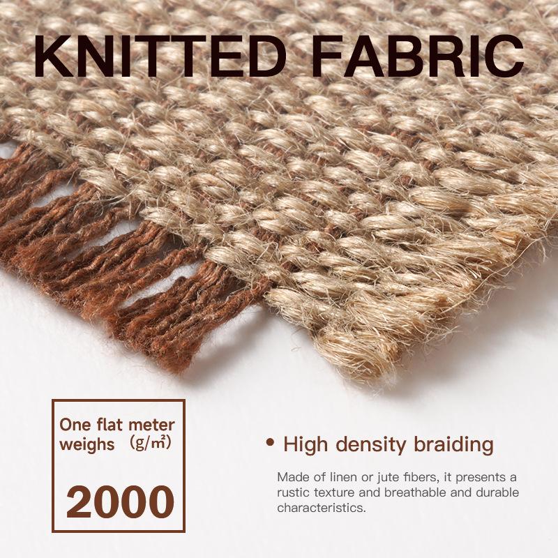 Simple Striped Linen Doormat High-Density Woven Non-Slip Rubber Back Dirt Resistant Wearproof Fast Absorbing Entrance Floor Mat