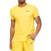 Nike Теннисная футболка Dri-FIT однотонная повседневная тренировочная с коротким рукавом мужские топы желтый FD5261-709