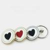 High-end Round Red Heart-shaped Metal Button Women's Coat Buttons Windbreaker Sweater Coat Buttons Shirt Decorative Buttons