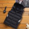 Autumn And Winter Men 'S Thick Warm Solid Color Casual Vest Vest Hooded Men 'S Cotton Vest