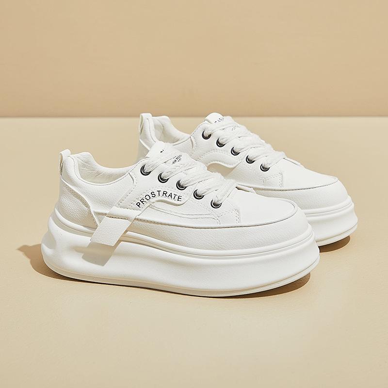 Spring Little White Shoes New Korean Version Ins Female Students Platform Heightening Sports Board Shoes Casual Street Shooting HB277