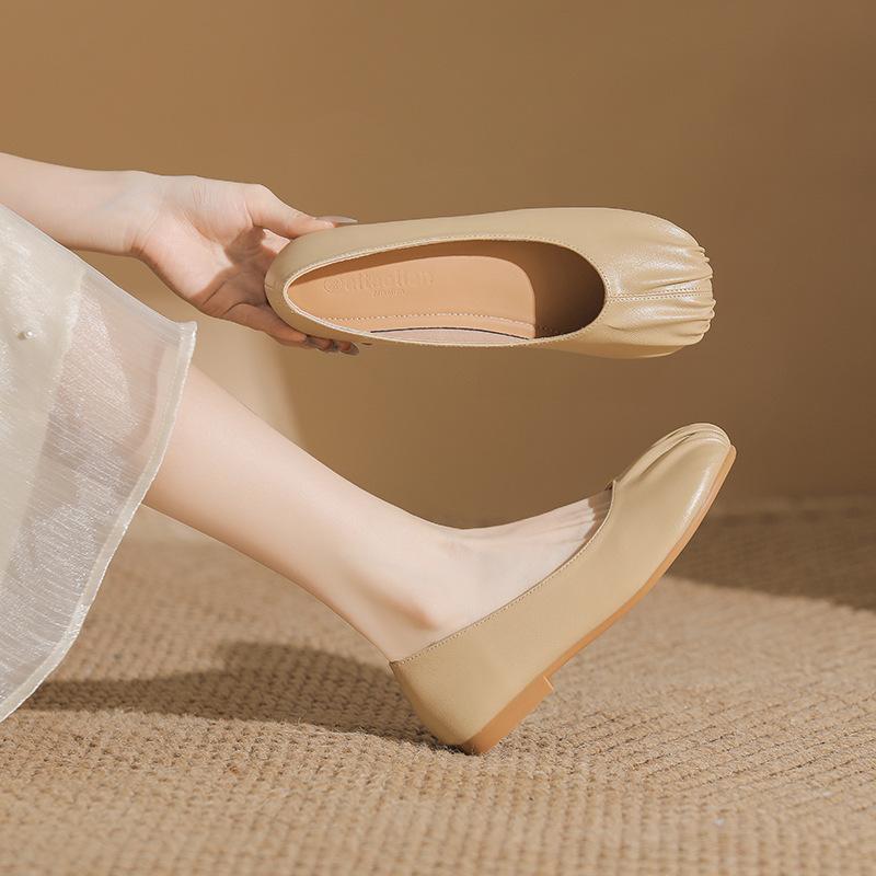 Flat-soled Single Shoes Women's One-pedal Grandma Shoes Soft-soled Doudou Shoes Casual Pregnant Women's Driving Shoes