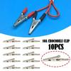 10 шт./набор Прочные 51 мм 10 А Зажимы-крокодилы Металлические никелированные Электрический тестовый зажим Одинарный контакт Зажим для щупа Кабельный провод