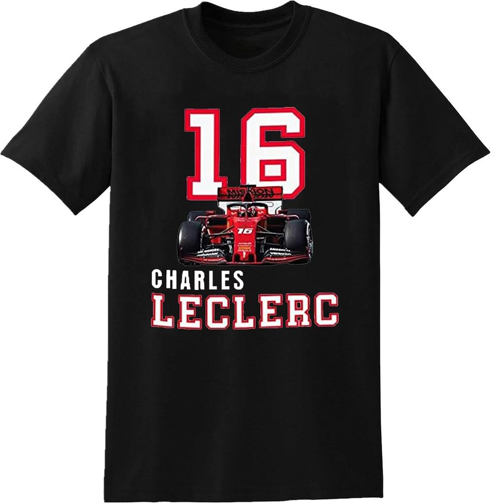 16 Charles Leclerc Men's T Shirt Unisex Black Tee
