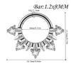 1PC Stainless Steel Septum Clicker Ring Heart Zircon Daith Piercing Ring  Nose Piercing