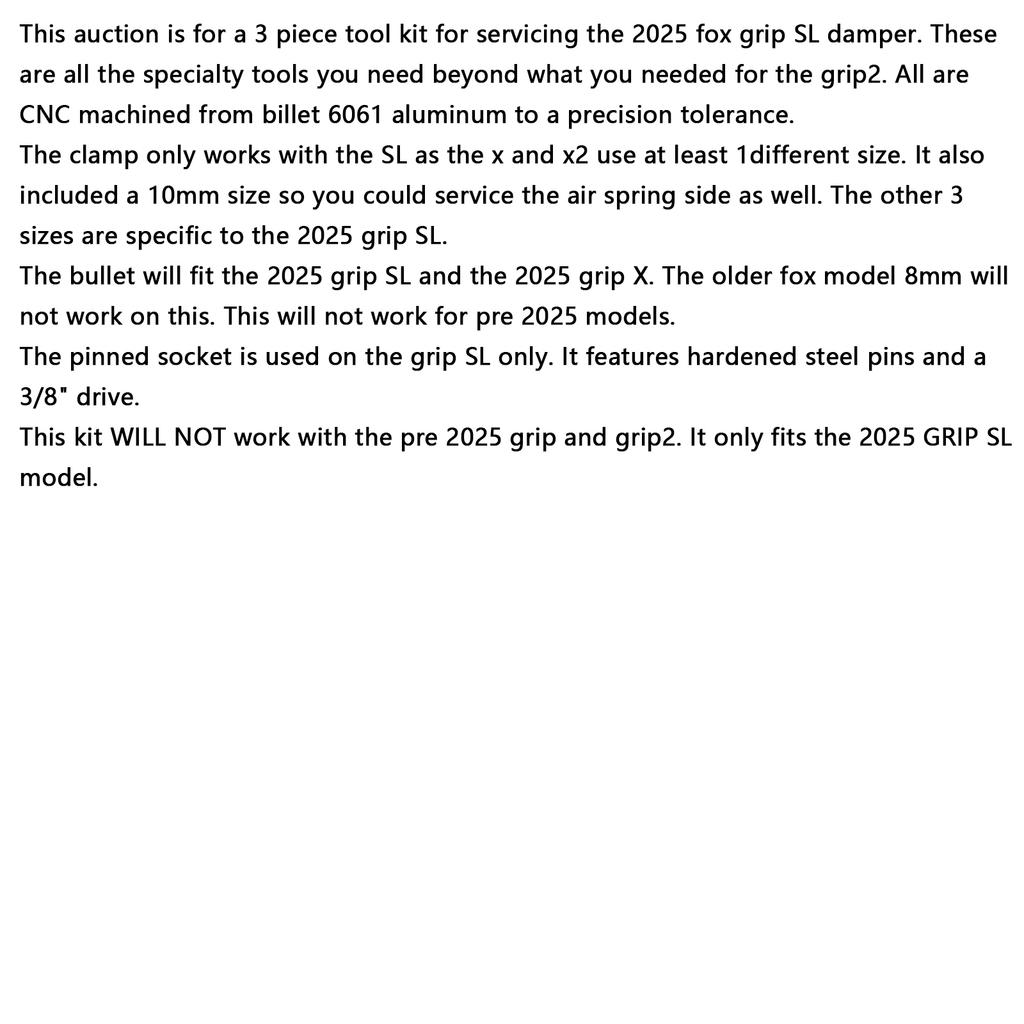 Набор инструментов для картриджа демпфера FOX GRIP SL - для обслуживания/восстановления Grip SL 2025