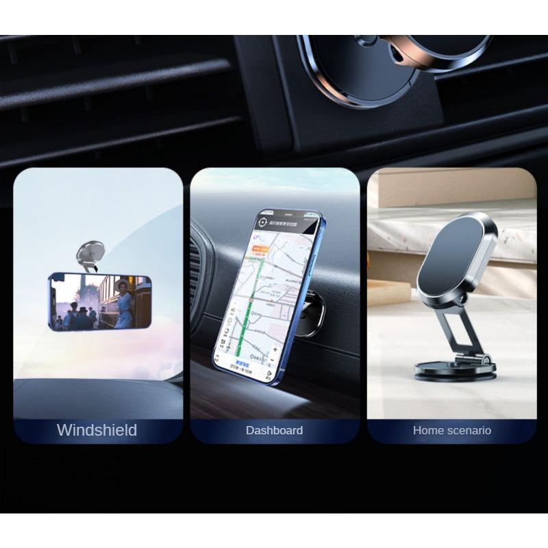 Креативный автомобильный складной бортовой кронштейн с многоугольным позиционированием. Сильное магнитное всасывание. Вращающаяся подвеска. Регулируемый по высоте кронштейн для мобильного телефона.