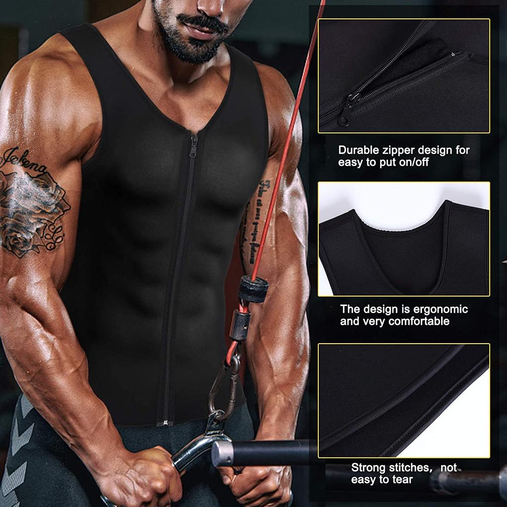 Мужской неопреновый костюм для сауны, жилет для тренировки талии, тренажер для похудения, формирователь тела, компрессионные рубашки, термомайка, майки для тренировок, корректирующее белье, нижнее белье