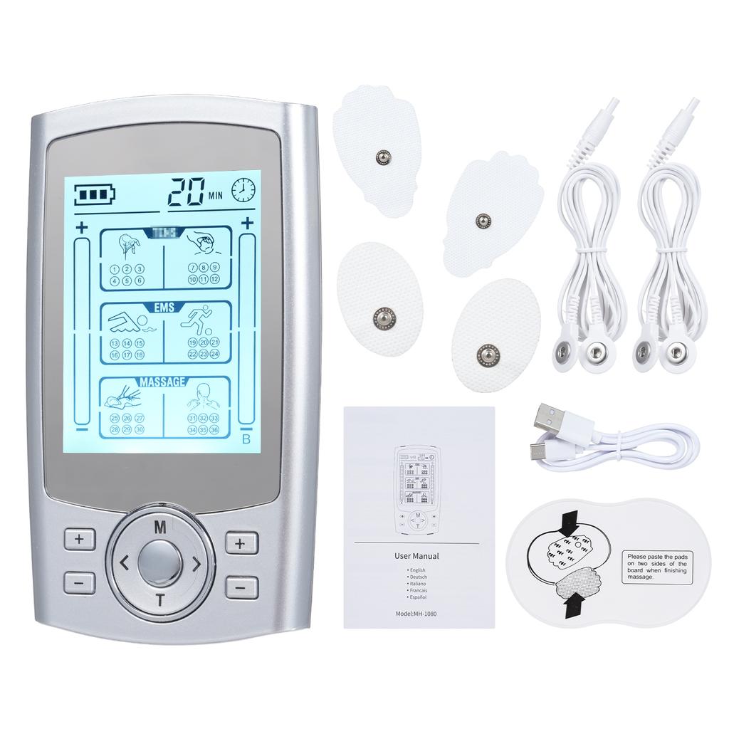 2 Channels Electric Muscle Stimulation Device with 36 Modes and 20 Strength Levels Pulse r Muscle Stimulator