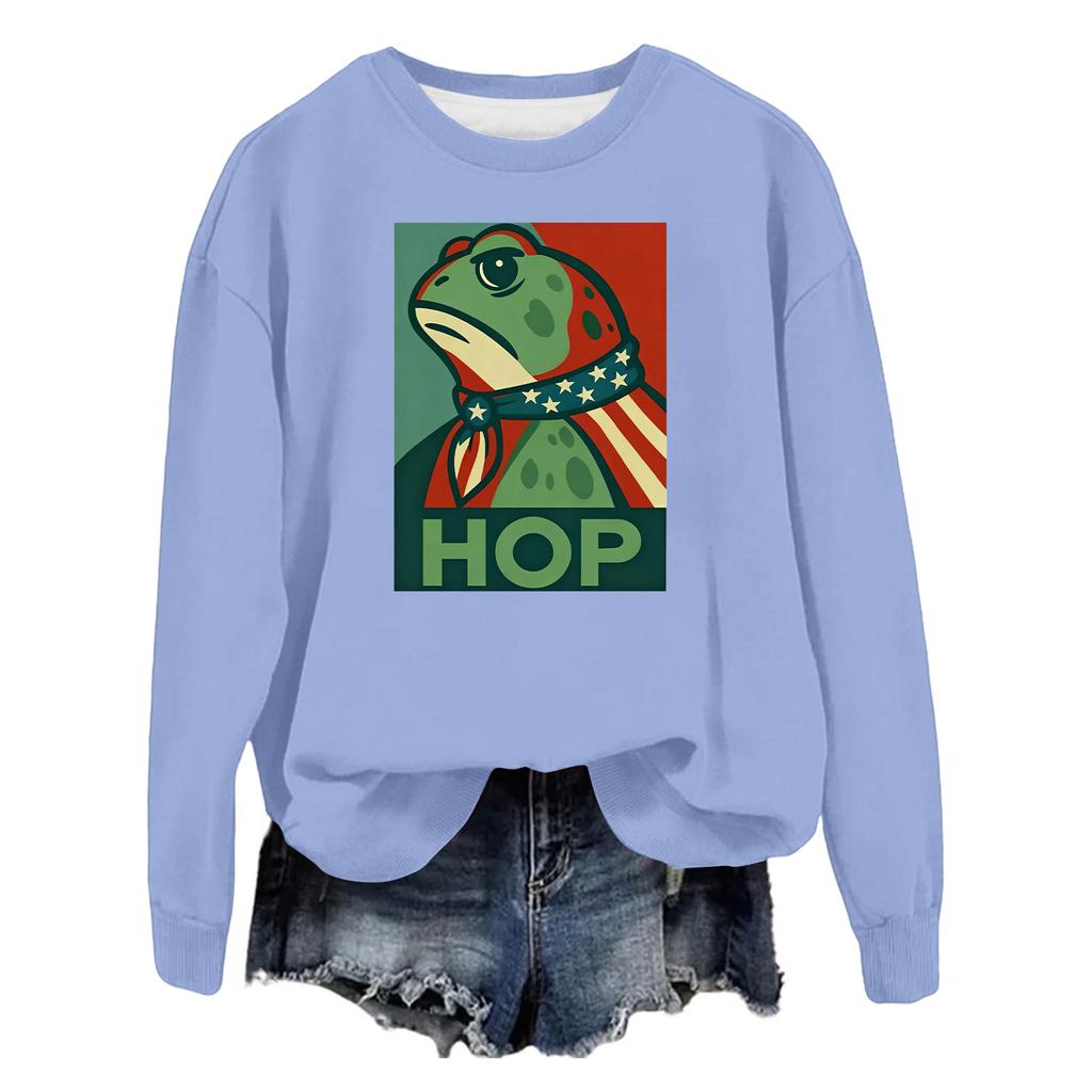 Women's Fashion Casual Long Sleeve Loose Printed Sweatshirt