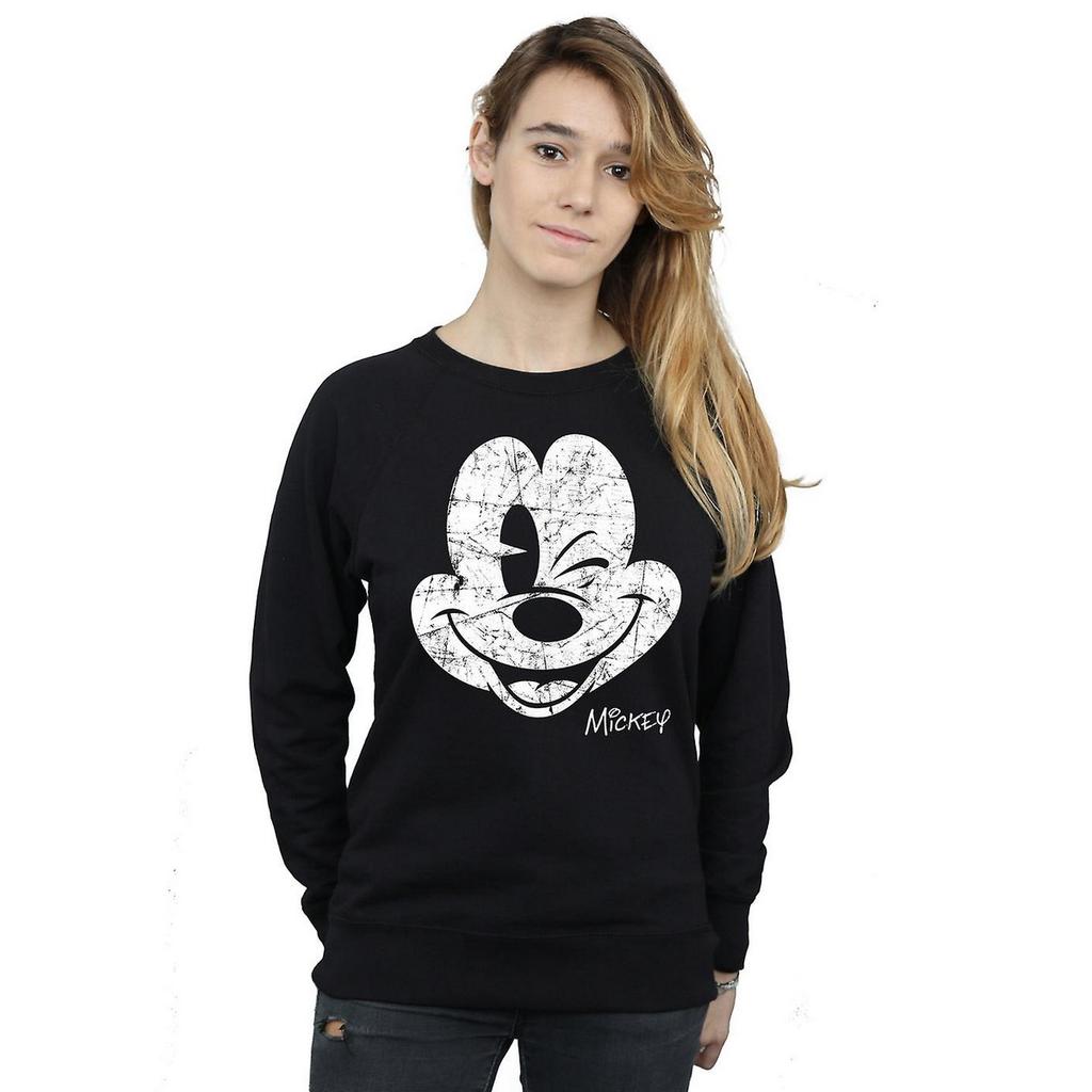 Disney Womens/Ladies Mickey Mouse Face Sweatshirt