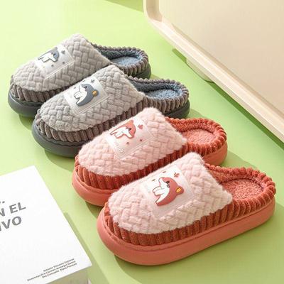 Мужские зимние хлопковые тапочки - Уютные домашние, Противоскользящие, Толстая подошва, На велюровой подкладке, Теплый пушистый дизайн для пар