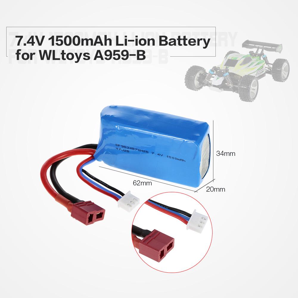 7.4V 1500mAh Аккумуляторная батарея для A959-B A979-B 144001 RC Машинки