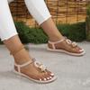 Fashion Shoes for Women 2024 Hot Sale Pinch Toe Women Sandals Summer Rome Flower Decoration Solid Solft Sole Light Casual Beach Sandals