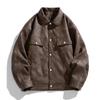Pu Leather Jacket Men's Spring Trend Men's Clothing Couple American Jacket Men's Top Loose Coat Top