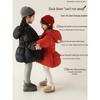 Youyou Girls' 2025 Winter Hooded Mid-Length Down Jacket