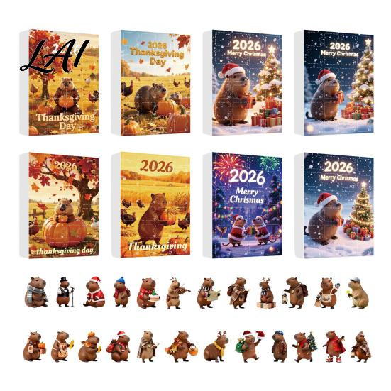 Animal Ornament Box Advent Calendar with Day Countdown Decors 24 Hanging Acrylic Charms for Christmas Thanksgiving Holiday Gift Pendants