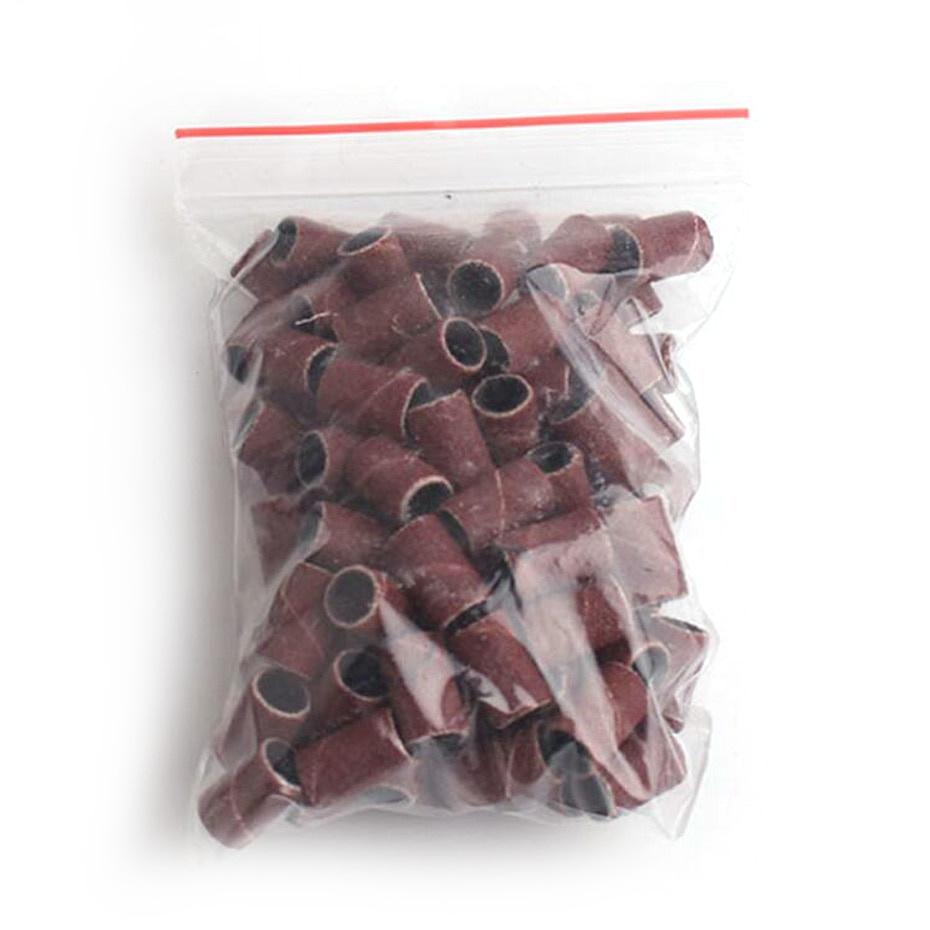 50 шт. шлифовальных колпачков для электрической маникюрной машинки 180/120/80 грит шлифовальные насадки для ногтей пилки инструмент для педикюра