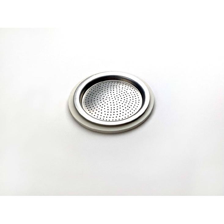 Tredoni 3 Rubber Seals/Rings+Filter -Replacement- Sizes 1,2,3,6,9,14 Cup Espresso Coffee Maker Moka Pot- 7.1cm (6 Cup)