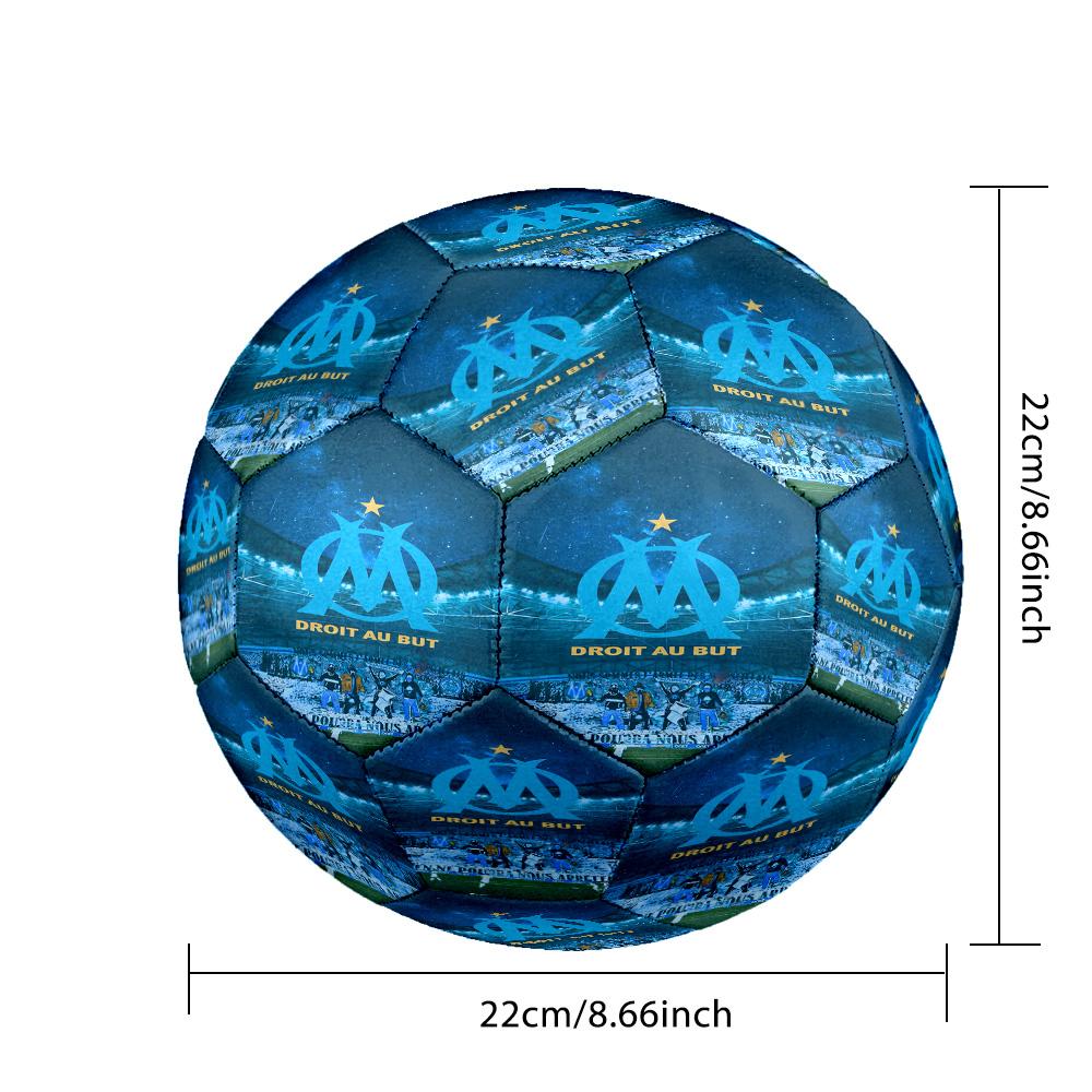 Olympique Football Crest Printed Size 5 Soccer Balls, High-Quality, Anti-Slip, Protective Football, A Unique Gift , Birthdays, Christmas Gifts