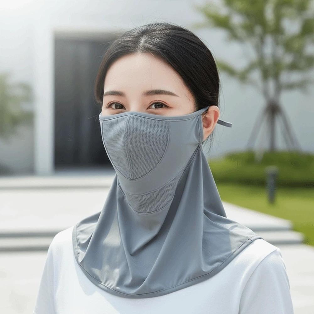 Thin Face Sun Protection Elastic Breathable Sunshade Mask Daily Neck Sunscreen Mask Women