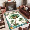 Forest Nature Theme Crystal Velvet Rug Personalized Custom Name Text Soft Floor Mat Home Decor