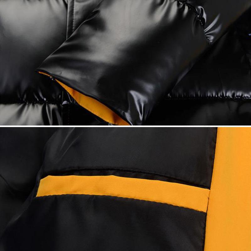 Мужская пуховая куртка с воротником-стойкой, короткая зимняя плюс бархатная толстая теплая хлопковая куртка, мужская свободная повседневная универсальная куртка на молнии с верхними буквами