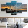 5 Pieces Landscape Lighthouse Rock Sunset Seascape View Canvas Painting Posters and Prints Wall Art Pictures Home Decor No Frame