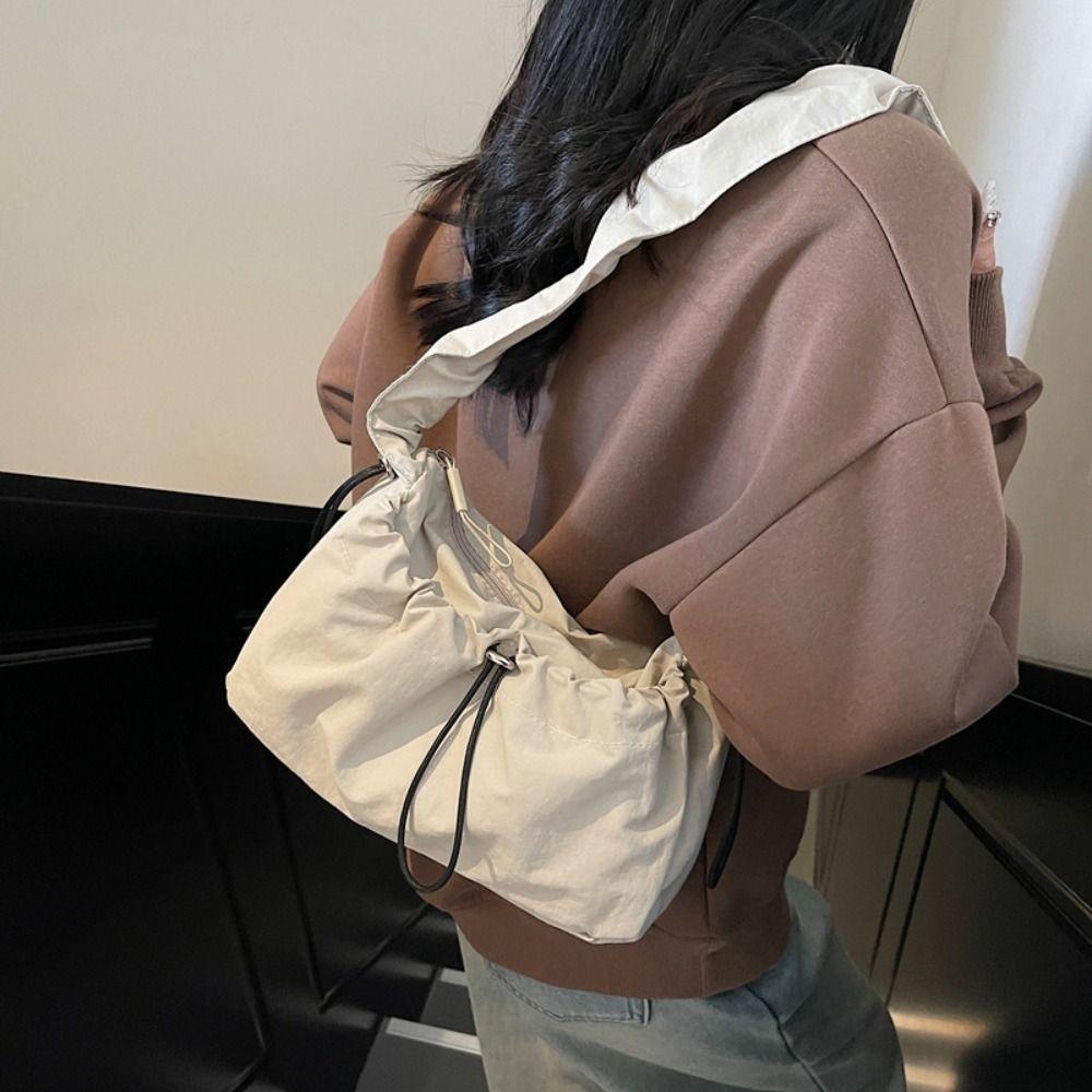 Handbag Nylon Shoulder Bag Korean Style Drawstring Bag Cute Oxford Cloth Crossbody Bag  Outdoor