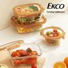 EKCO Corning 1170ml Square 3-Compartment Glass Lunch Container