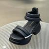 Summer New Women Shoes Roman Sandals Strap Open-Toe Thick High Heels Casual Lady Sandal Wedge Buckles Sandals Platform High Heel
