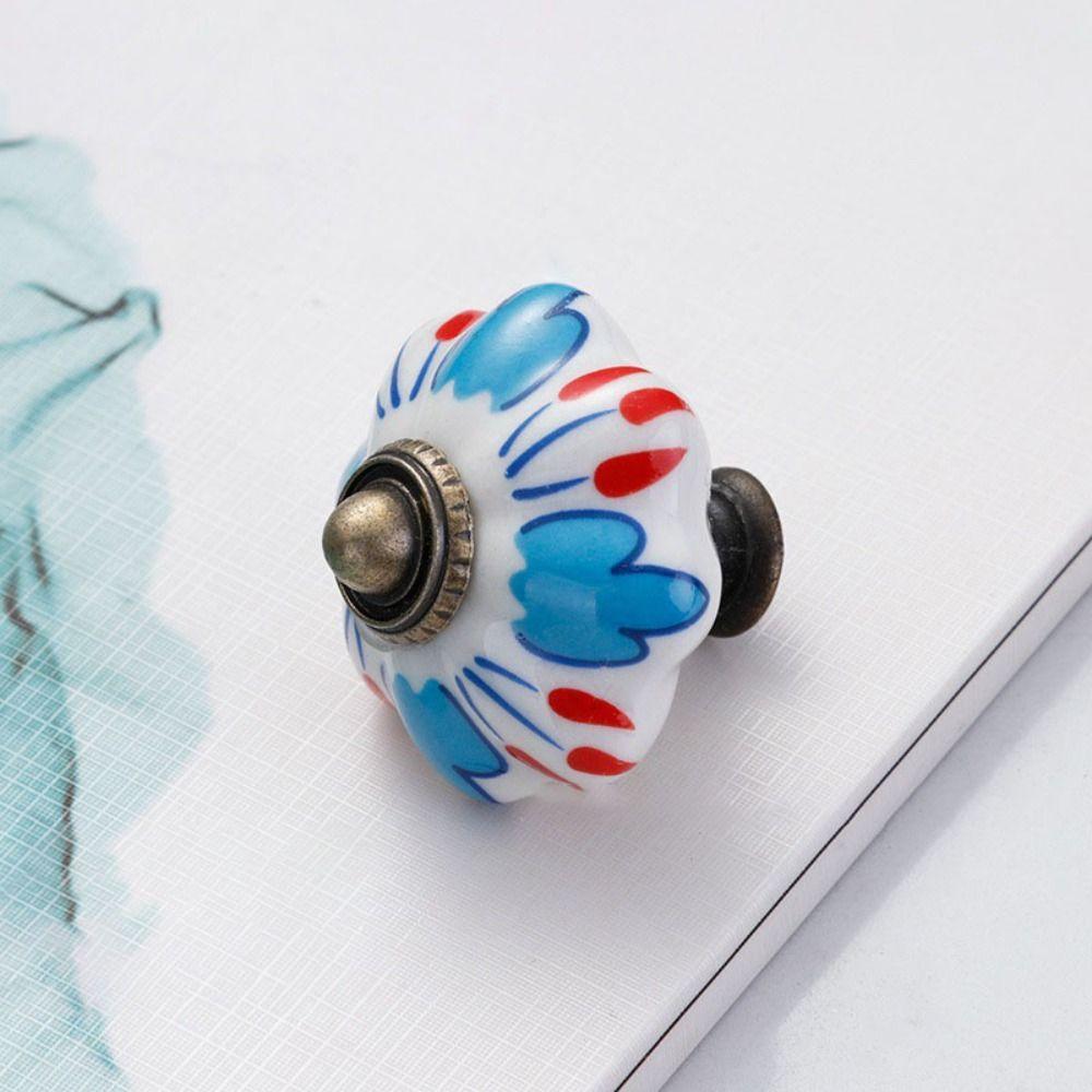 Керамика и сплавы Винтажная дверная ручка Разноцветная мебельная ручка-тыква для гардероба