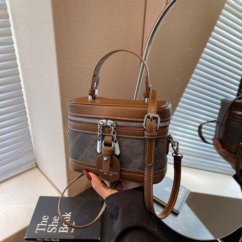 Модная контрастная маленькая сумка женская новая ретро сумка через плечо, сумка-мессенджер, ретро повседневная портативная сумка-коробка