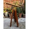 Antique Brass Telescope 18 " With Wooden Tripod Stand Nautical Floor Standing