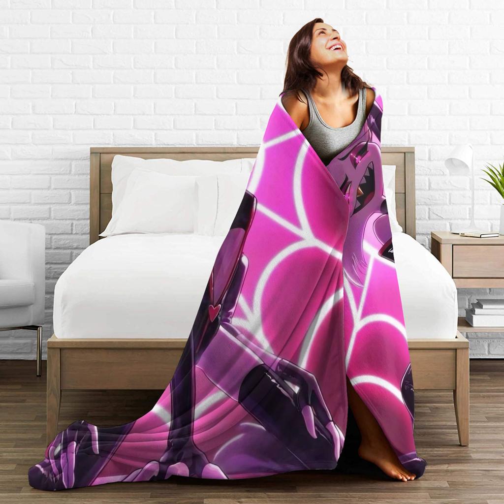 Cartoon H-Hazbin HotelS Flannel Blanket Winter Warm Soft Bedding Throws for Child Home Decor Funny Bedspread Sofa Bed Cover