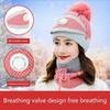 Autumn and Winter Woolen Hat Set Ladies Warm Plus Velvet Knitted Woolen Hat Bib Two-piece Woolen Hat