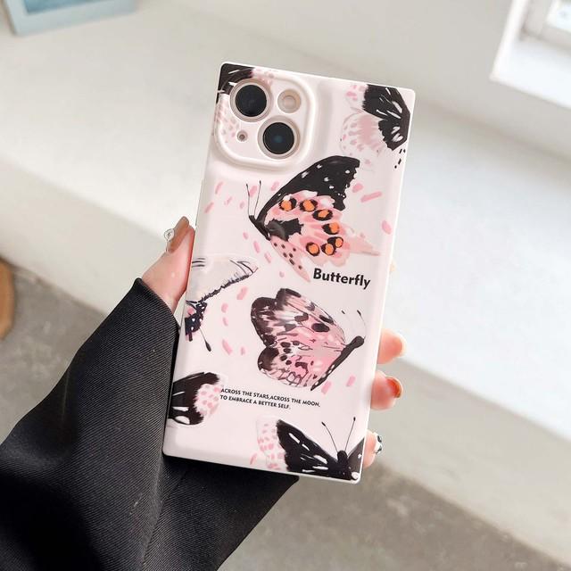 Ins Sqaure милый кролик любовь мультфильм розовое сердце прекрасный силиконовый противоударный чехол для телефона для Iphone 14 Pro Max Plus 13 12 Promax 11