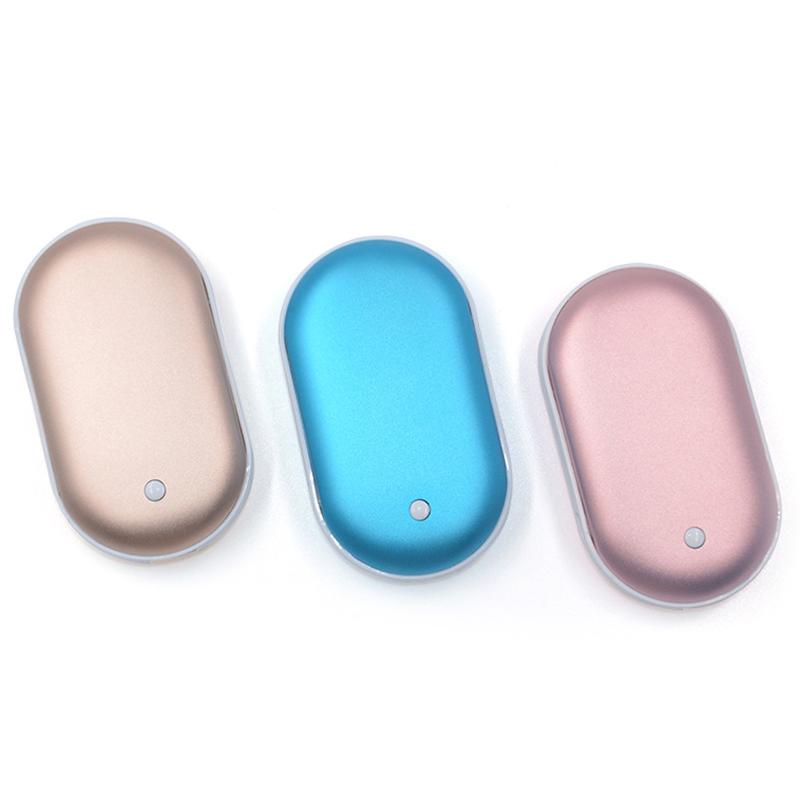Мини-грелка для рук, зимняя портативная, перезаряжаемая через USB, карманная грелка для рук, мобильная, двухсторонняя, быстрый нагрев, 5000 мАч
