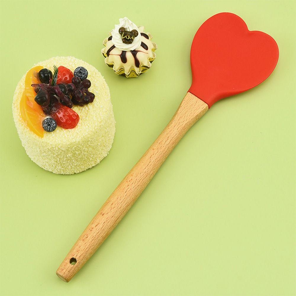 3 Pcs 3 Colours Baking Tool Silicone Cooking Tools Easy To Use Cooking Spoons Kitchen