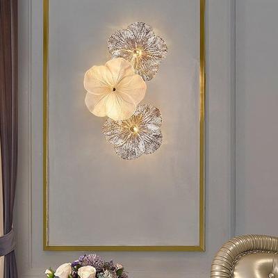 Элегантный хрустальный настенный светильник в виде цветка с пятью лепестками для спальни и гостиной