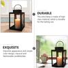 Wrought Iron Lantern Candle Stand Wind-proof Outdoor Hanging Lantern Simple Iron Wind Lamp  Desk