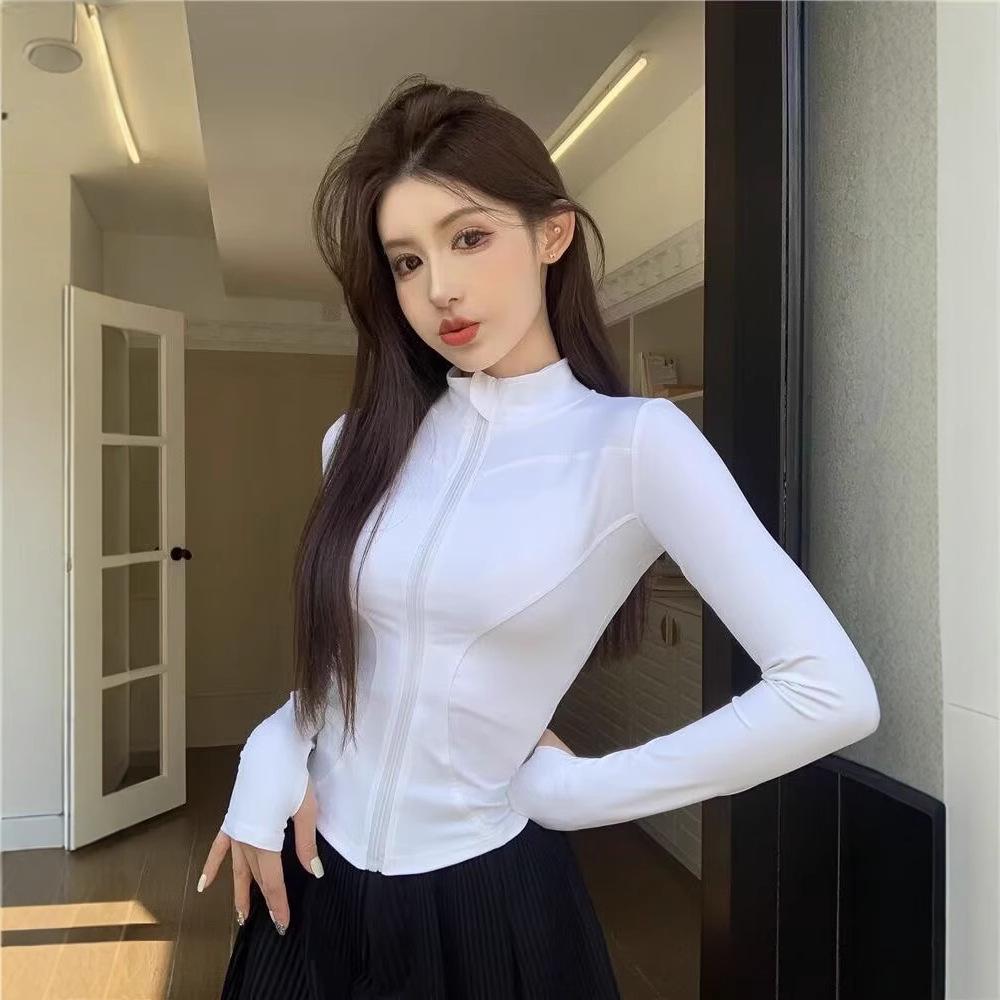 Женский кардиган из ледяного шелка для защиты от солнца - Лето 2025, Белый приталенный для йоги и фитнеса