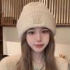 Big Head Circumference Thick Wool Hat Women's Autumn and Winter Loose Warm Pile Cold Hat Big Face Small Knitted Ear Hat