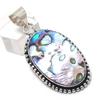 Natural Abalone Shell Gemstone 925 Sterling Silver Jewelry Pendant 2.05" U4g23