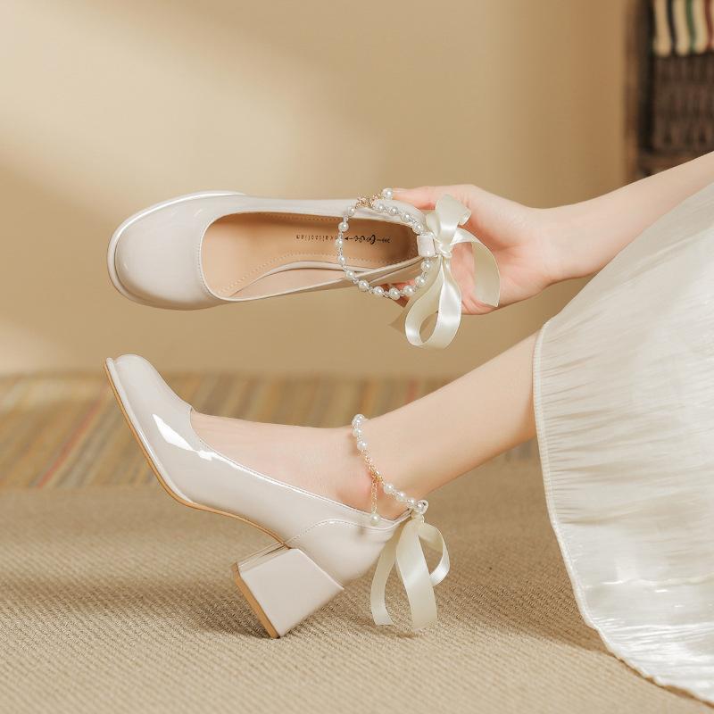 Женские туфли Мэри Джейн Туфли на толстом каблуке с ремешком на щиколотке Повседневные туфли на блочном каблуке с круглым носком Туфли-лодочки Мэри Джейн для свадьбы, офиса, вечеринки для женщин