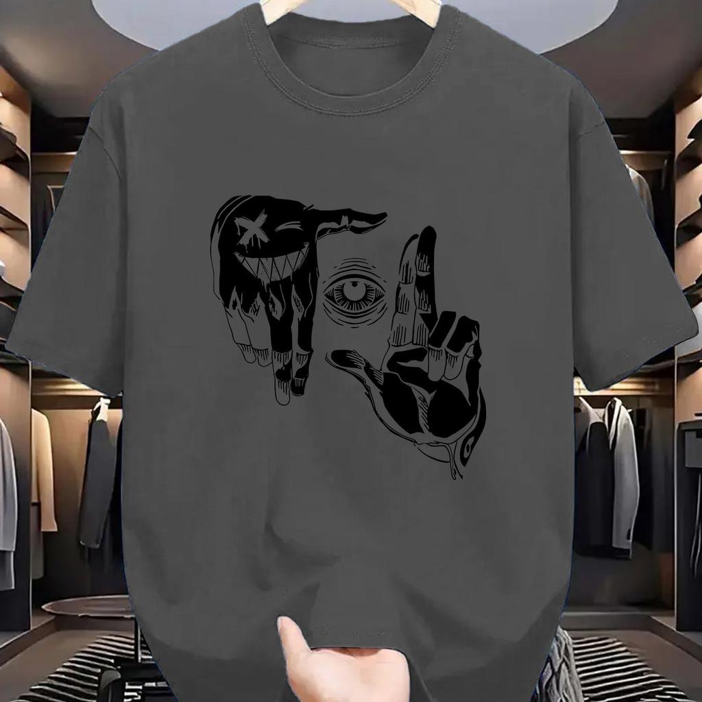 XXS-6XL Плюс Размер Мужская футболка Летняя Повседневная Свободная Персонализированный Узор Круглый Вырез Короткие Рукава Футболка Топы Мужская Одежда