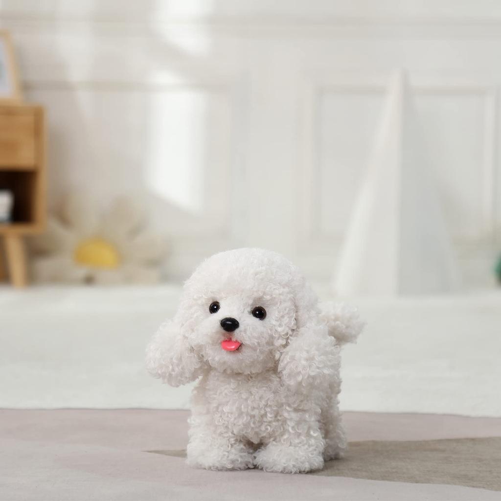 Electronic Walking Poodle Plush Toy, Realistic Interactive Puppy, Pet Dog, Walks, Barks, Wags Its Tail and Talks, Pet Gift for Boys and Girls Ages 3+