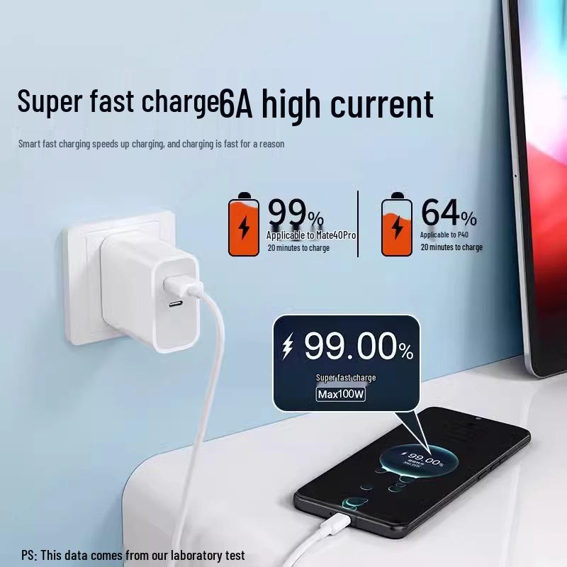 Кабель Type-C для быстрой зарядки 100 Вт для 66 Вт Huawei Mate60 Pro/P40